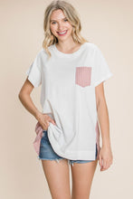 Load image into Gallery viewer, Cotton Bleu by Nu Label Contrast Striped Short Sleeve T-Shirt