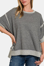 Load image into Gallery viewer, Zenana Contrast Trim Drop Shoulder T-Shirt