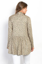 Load image into Gallery viewer, Be Stage Peplum Leopard Open Front Long Sleeve Cardigan