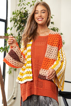 Load image into Gallery viewer, Davi &amp; Dani Openwork Open Front Striped Cardigan