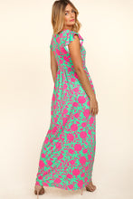 Load image into Gallery viewer, Haptics Ruffled Printed Round Neck Cap Sleeve Dress