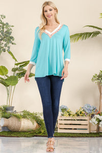 Celeste V-Neck Contrast T-Shirt