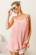 Load image into Gallery viewer, BiBi Front Lace Detailed Pleated Chiffon Cami