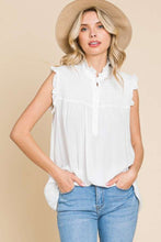 Load image into Gallery viewer, Culture Code Frill Edge Smocked Sleeveless Top