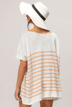 Load image into Gallery viewer, BiBi V Neck Striped Short Sleeve Top