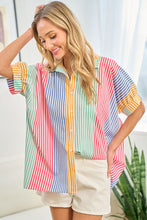 Load image into Gallery viewer, First Love Striped Button Down Short Sleeve Shirt