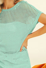 Load image into Gallery viewer, BiBi Openwork Short Sleeve Knit Cover Up