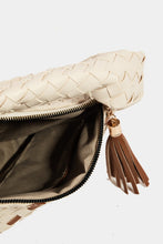 Load image into Gallery viewer, Fame Tassel Detail Weave Semi Circle Bag