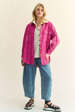 Load image into Gallery viewer, Davi &amp; Dani Curved Hem Diamond Quilted Button Up Denim Shacket