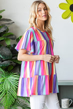 Load image into Gallery viewer, Heimish Short Sleeve Striped Tiered Top