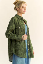 Load image into Gallery viewer, Davi &amp; Dani Curved Hem Diamond Quilted Button Up Denim Shacket
