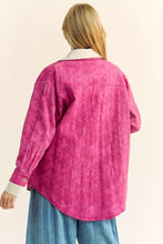 Load image into Gallery viewer, Davi &amp; Dani Curved Hem Diamond Quilted Button Up Denim Shacket