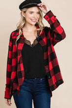 Load image into Gallery viewer, Super Lady Plaid Button Up Long Sleeve Shirt