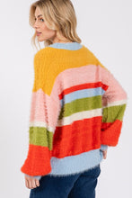 Load image into Gallery viewer, SAGE + FIG Color Block Round Neck Dropped Shoulder Sweater