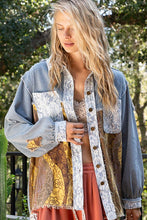 Load image into Gallery viewer, POL Raw Hem Twill Contrast Button Up Shacket