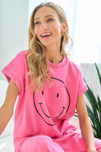 Load image into Gallery viewer, First Love Smile Face Drop Shoulder Brushed Inside T-Shirt