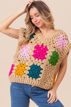 Load image into Gallery viewer, BiBi Granny Square Openwork Sweater Vest