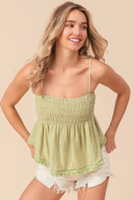 Load image into Gallery viewer, BiBi Fringed Hem Smocked Cami