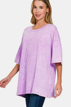 Load image into Gallery viewer, Zenana Washed Round Neck Drop Shoulder Oversized T-Shirt