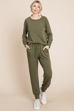 Load image into Gallery viewer, Super Lady Round Neck Raglan Sleeve Top and Pants Lounge Set