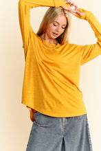 Load image into Gallery viewer, Davi &amp; Dani Solid Color Boat Neck Long Sleeve T-Shirt