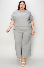 Load image into Gallery viewer, Double Take Texture Short Sleeve Top and Pants Set