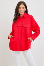 Load image into Gallery viewer, RISEN Button Down Long Sleeve Denim Shacket with Chest Pockets