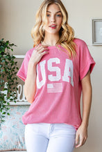 Load image into Gallery viewer, Heimish USA Graphic Short Sleeve Ribbed Top