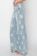 Load image into Gallery viewer, RISEN Raw Hem Star Wide Leg Jeans