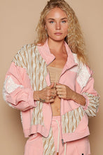Load image into Gallery viewer, POL Applique Patchwork Zip Up Jacket