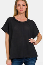 Load image into Gallery viewer, Zenana Waffle Exposed-Seam Short Sleeve T-Shirt