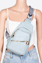 Load image into Gallery viewer, Fame PU Leather Chevron Strap Crossbody Bag