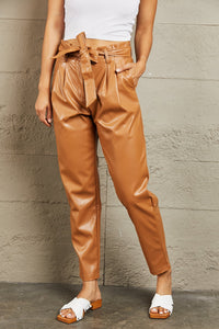 HEYSON Powerful You Faux Leather Paperbag Waist Pants