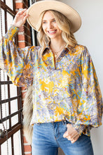 Load image into Gallery viewer, First Love Floral Lantern Sleeve Blouse