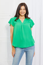 Load image into Gallery viewer, Sew In Love Just For You Short Ruffled sleeve length Top in Green