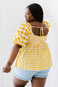 Mittoshop Sunny Meadow Gingham Babydoll Top