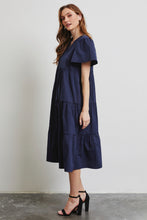 Load image into Gallery viewer, HEYSON Cotton Poplin Ruffled Tiered Midi Dress