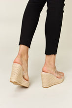 Load image into Gallery viewer, Forever Link Clear Strap Espadrille Platform Wedge Sandals