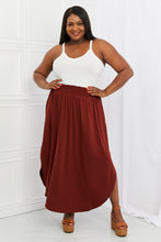 Load image into Gallery viewer, Zenana It&#39;s My Time Side Scoop Scrunch Skirt in Dark Rust
