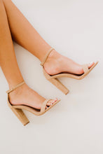 Load image into Gallery viewer, KAYLEEN Standing Tall Square Toe Block Heel Sandals in Taupe