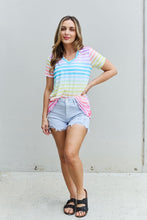 Load image into Gallery viewer, Heimish Out And Proud Multicolored Striped V-Neck Short Sleeve Top