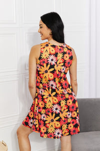 Yelete Floral Sleeveless Dress with Pockets