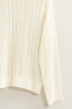Load image into Gallery viewer, HYFVE Openwork Ribbed Trim Long Sleeve Knit Top