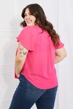 Load image into Gallery viewer, Sew In Love Just For You Short Ruffled sleeve length Top in Hot Pink