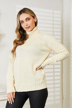 Load image into Gallery viewer, Heimish Long Sleeve Turtleneck Sweater with Side Slit