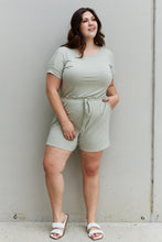 Load image into Gallery viewer, Zenana Chilled Out Short Sleeve Romper in Light Sage