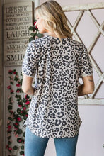 Load image into Gallery viewer, Heimish Leopard Round Neck Petal Sleeve T-Shirt