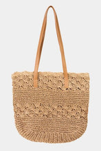 Load image into Gallery viewer, Fame Straw Braided Tote Bag