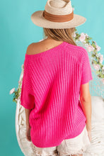 Load image into Gallery viewer, BiBi Texture Round Neck Short Sleeve Knit Top