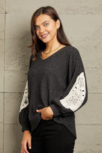 Load image into Gallery viewer, Sew In Love Lace Patch Detail Sweater